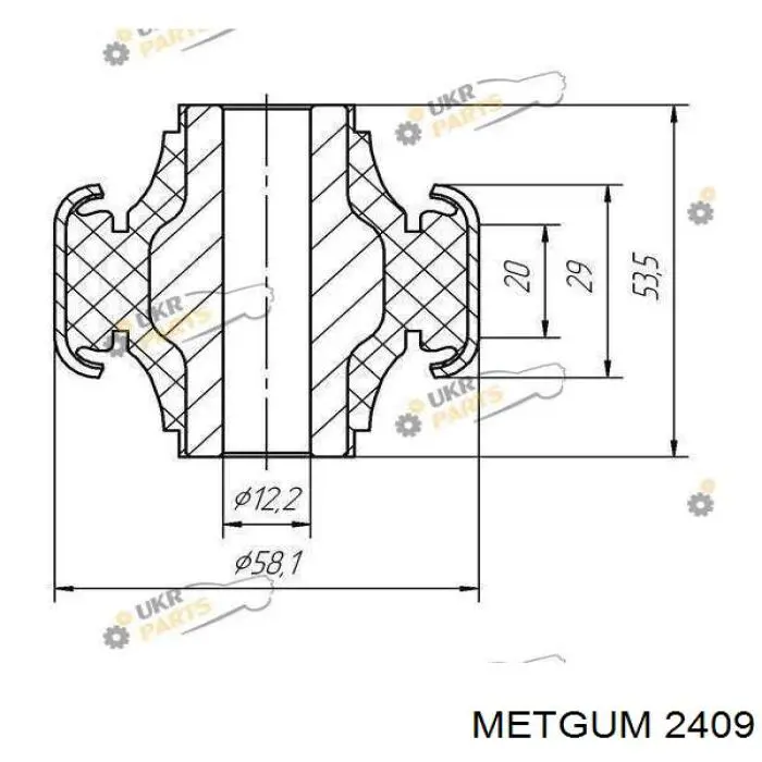 2409 Metgum Сайлентблок нижнего переднего рычага