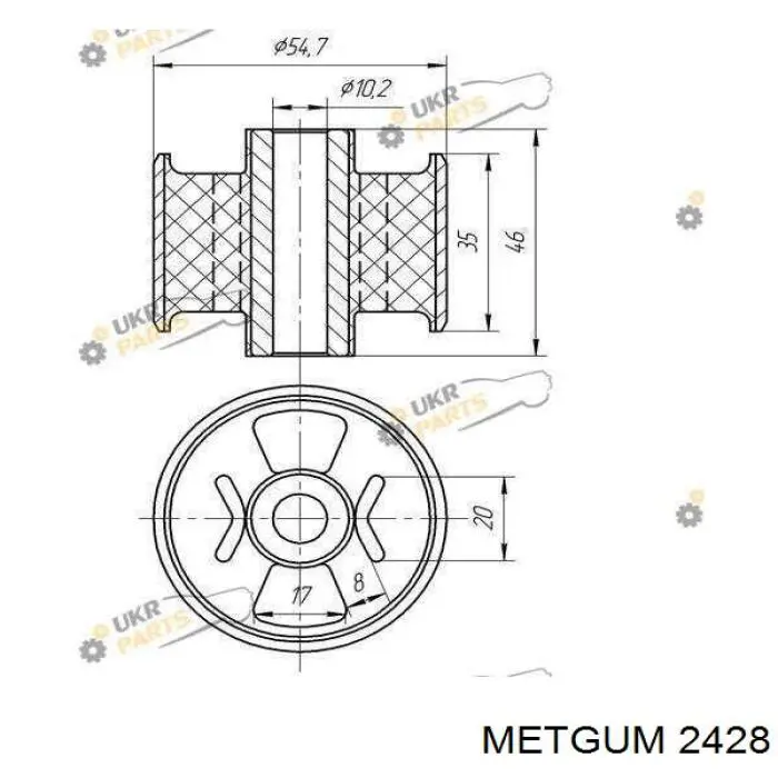 Купить 2428 Metgum Задняя втулка двигателя