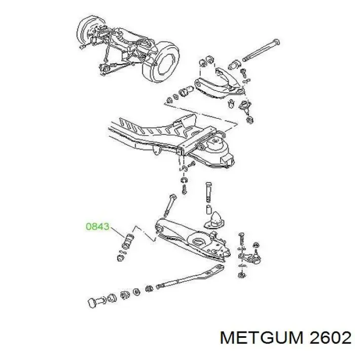 Сайлентблок стабилизатора, заднего Metgum 2602