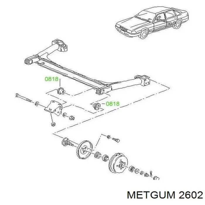 Сайлентблок стабилизатора заднего Metgum 2602 цена, от 14.00 USD