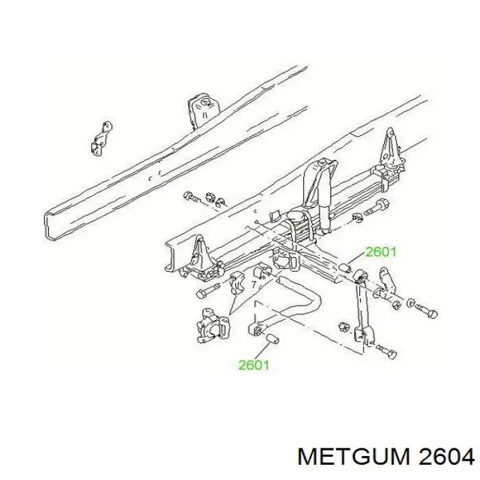 Сайлентблок рессоры передней Metgum 2604