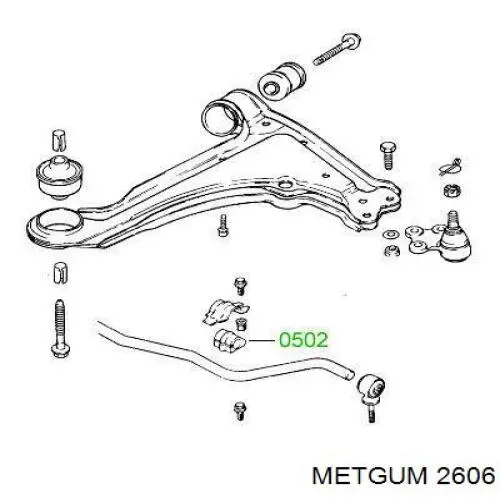 Пыльник рулевого наконечника 2606 Metgum