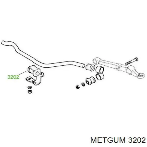 MG3202 Metgum втулка стабилизатора переднего