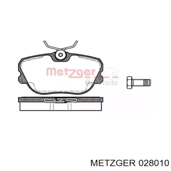 Передние тормозные колодки 028010 Metzger