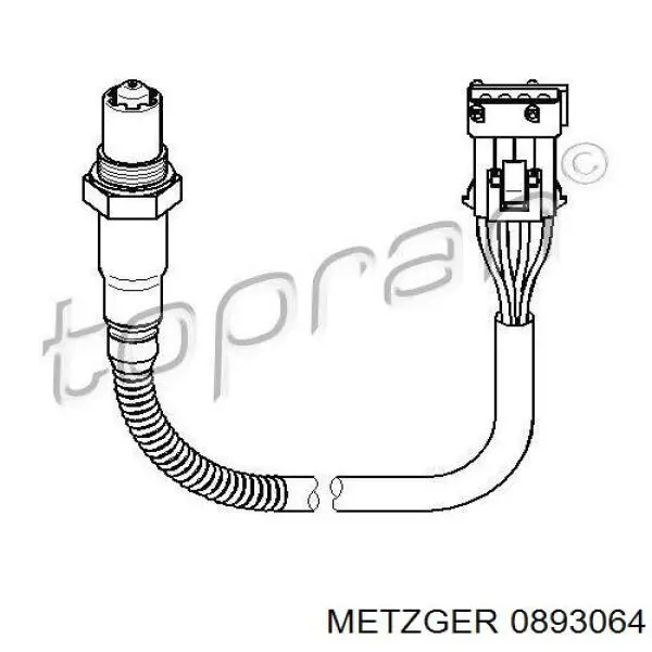 Лямбда-зонд, датчик кисню після каталізатора 0893064 Metzger