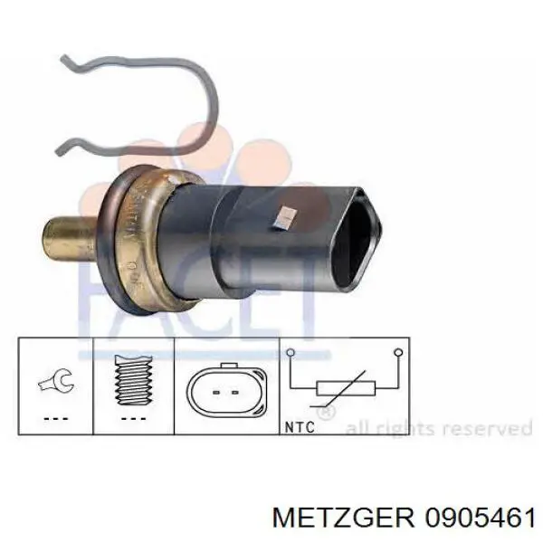 Датчик температури повітря в салоні 0905461 Metzger