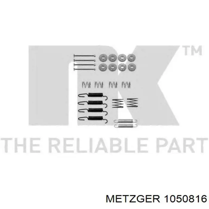 Kit de montaje, zapatas de freno traseras 1050816 Metzger