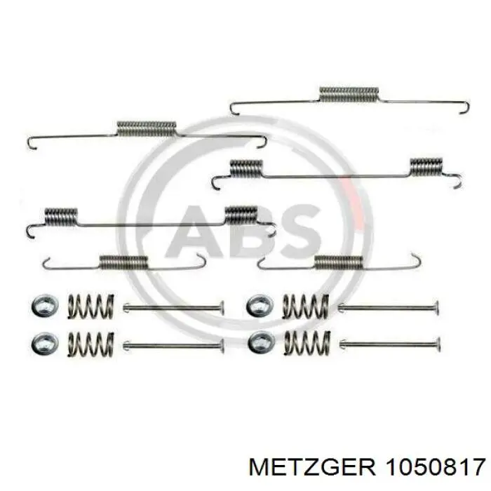 1050817 Metzger монтажный комплект задних барабанных колодок