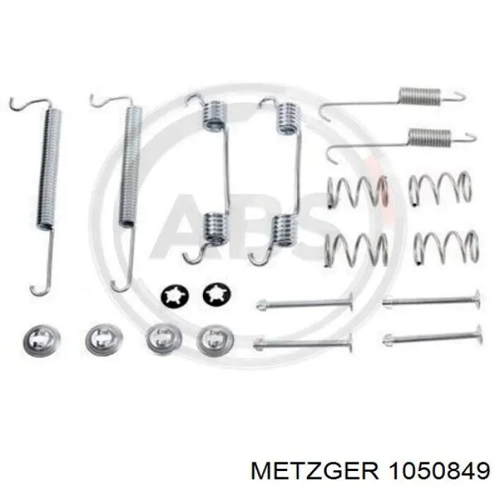 105-0849 Metzger монтажный комплект задних барабанных колодок