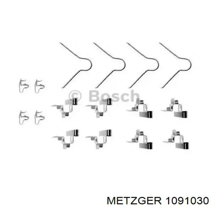 109-1030 Metzger ремкомплект тормозных колодок