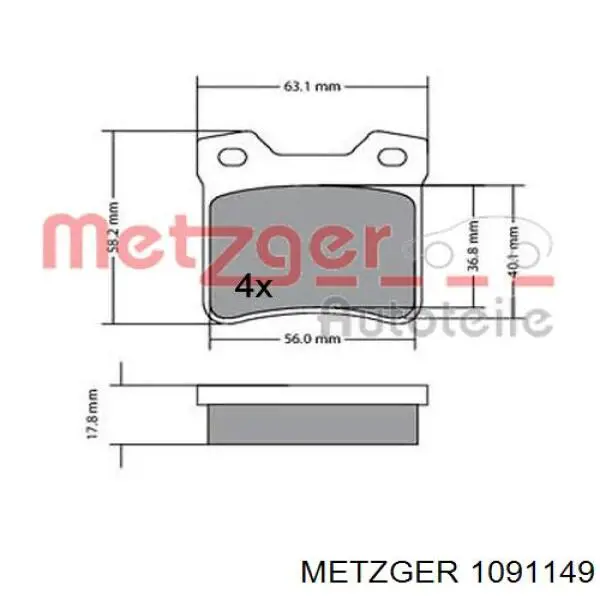 Ремкомплект задних тормозов 442760 Peugeot/Citroen