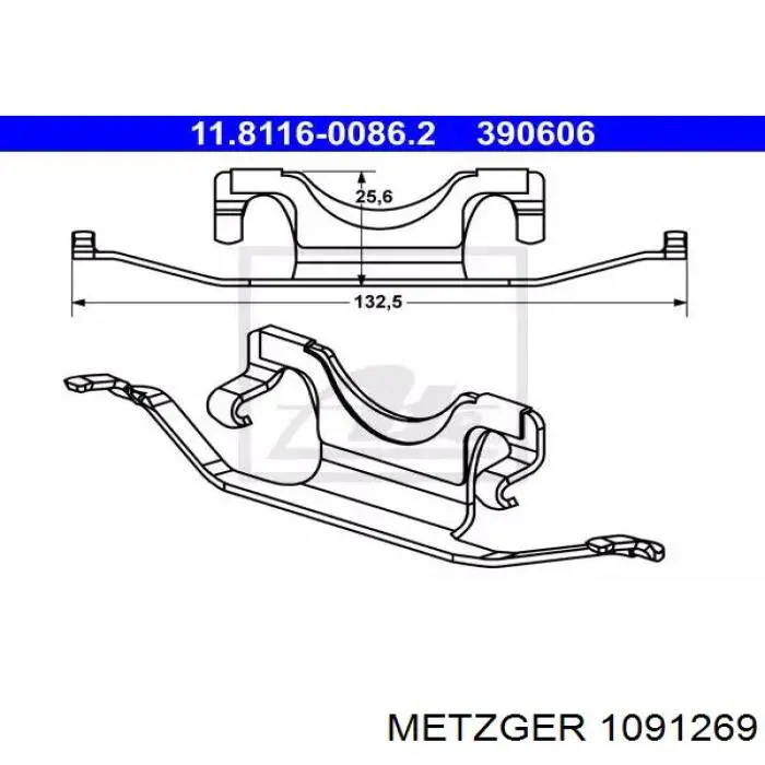 109-1269 Metzger ремкомплект тормозных колодок