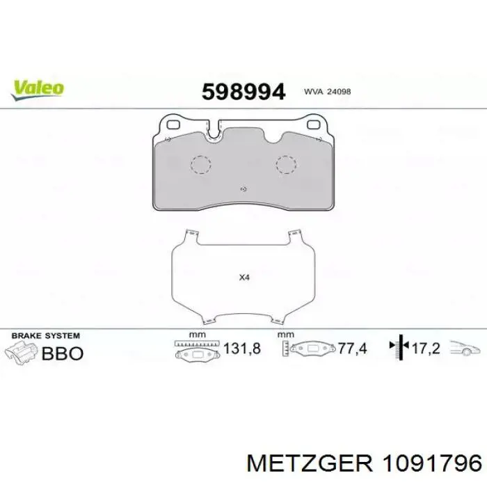 Комплект пружинок крепления дисковых колодок передних H1474BK Power Stop