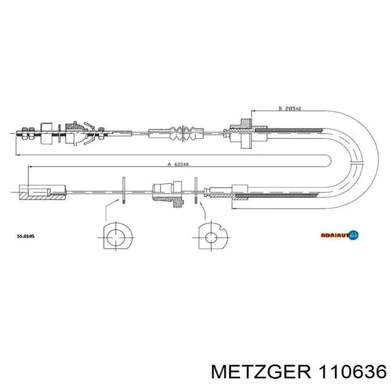 Трос/тяга газа (акселератора) Metzger 110636