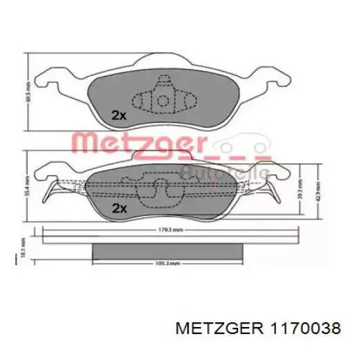 1170038 Metzger Колодки передние