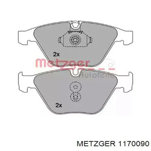 Передние тормозные колодки 1170090 Metzger