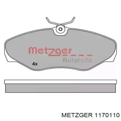 Передние тормозные колодки 1170110 Metzger