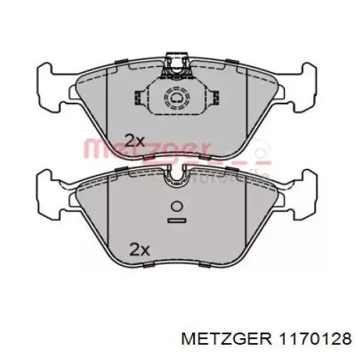 Передние тормозные колодки 1170128 Metzger