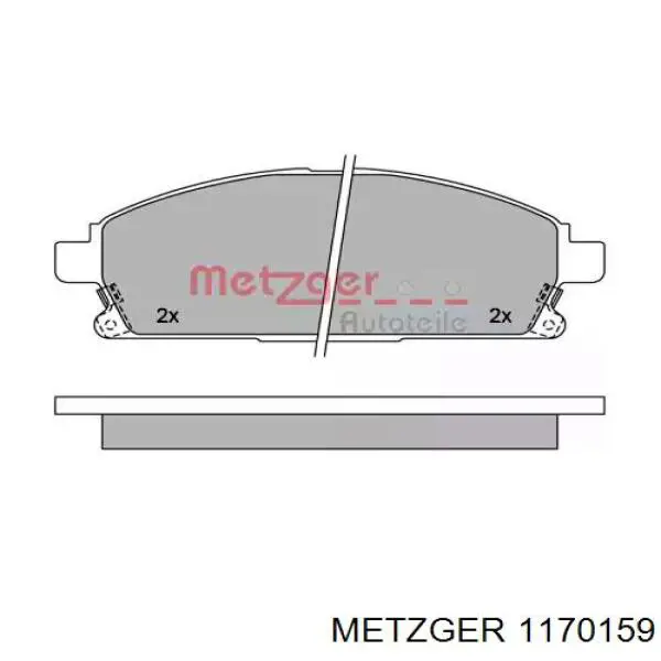 Передние тормозные колодки 1170159 Metzger