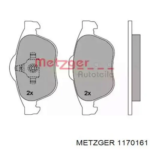 Колодки тормозные передние дисковые Metzger 1170161