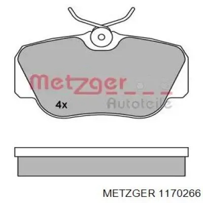 Передние тормозные колодки 1170266 Metzger