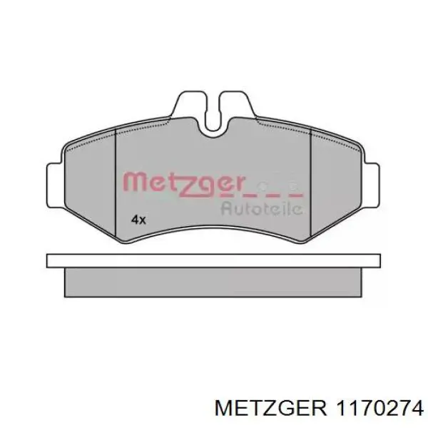 Задние тормозные колодки 1170274 Metzger