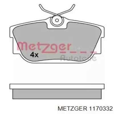 Задние тормозные колодки 1170332 Metzger