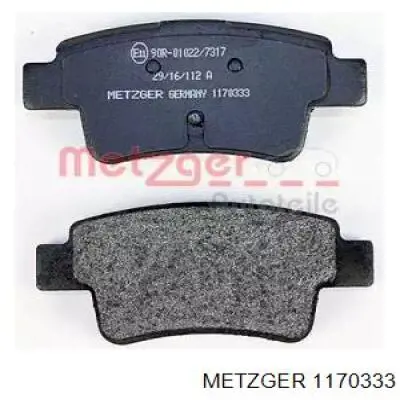 Задние тормозные колодки 1170333 Metzger