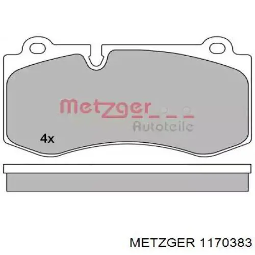 Передние тормозные колодки 1170383 Metzger