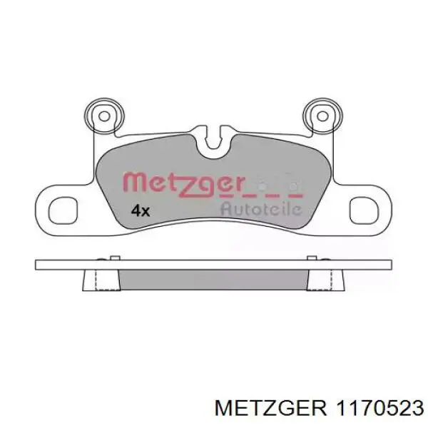 Задние тормозные колодки 1170523 Metzger