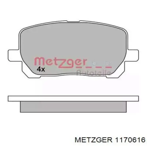 Передние тормозные колодки 1170616 Metzger