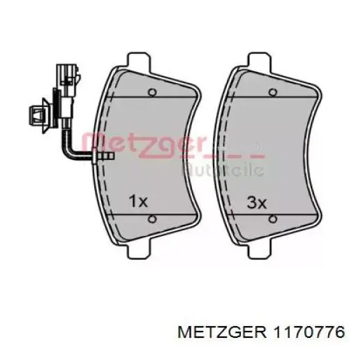 Передние тормозные колодки 1170776 Metzger