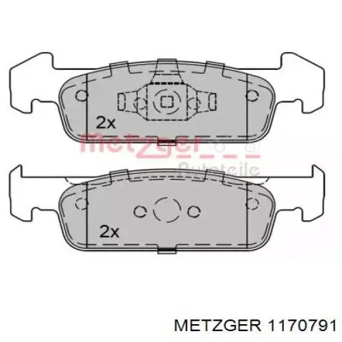 Передние тормозные колодки 1170791 Metzger