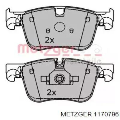 Колодки тормозные передние дисковые METZGER 1170796