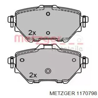 Задние тормозные колодки 1170798 Metzger