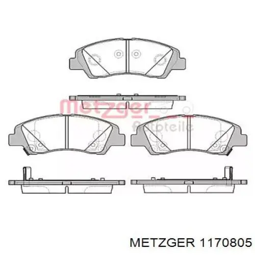 Передние тормозные колодки 1170805 Metzger