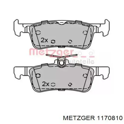 Задние тормозные колодки 1170810 Metzger