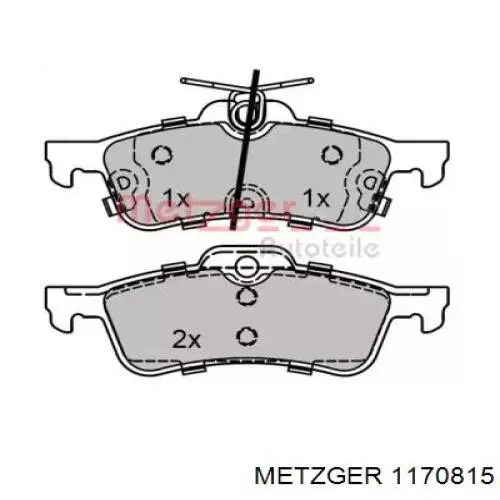 Задние тормозные колодки 1170815 Metzger