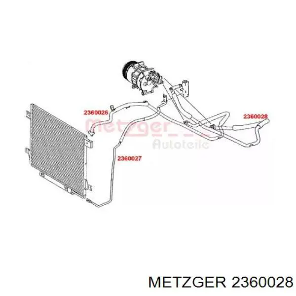 Mangueira de aparelho de ar condicionado, desde o vaporizador até o compressor para Mercedes B (W245)