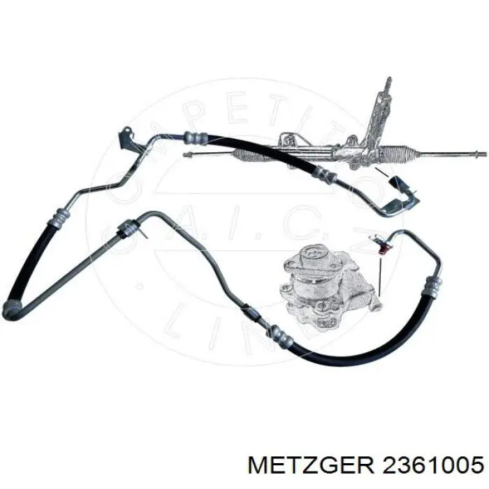 Шланг ГУР высокого давления от насоса до рейки (механизма) Metzger 2361005