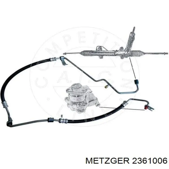 Шланг ГУР высокого давления от насоса до рейки (механизма) Metzger 2361006