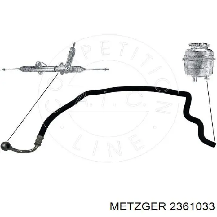 Manguera hidráulica, dirección, de mecanismo dirección a radiador 2361033 Metzger