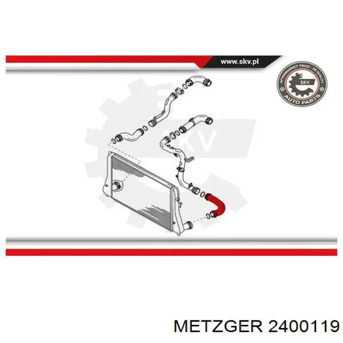 Шланг/патрубок интеркуллера Metzger 2400119 цена, от 37.17 USD
