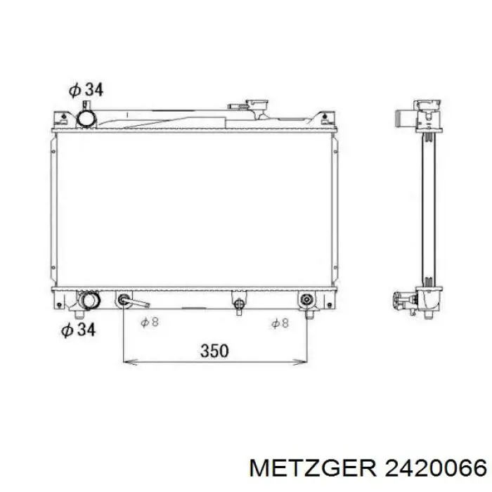 2420066 Metzger шланг радиатора отопителя (печки, обратка)