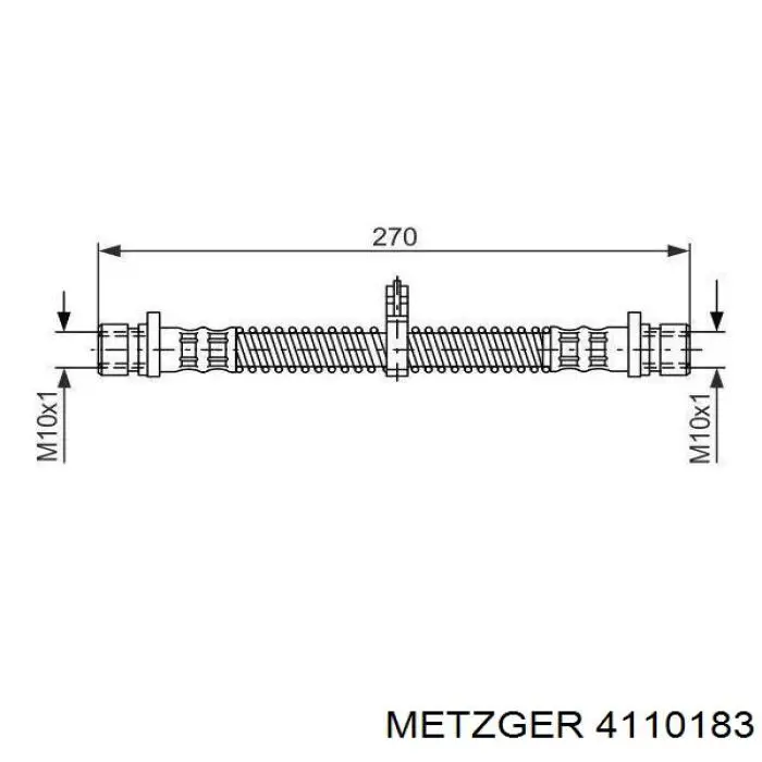 Задний тормозной шланг 4110183 Metzger