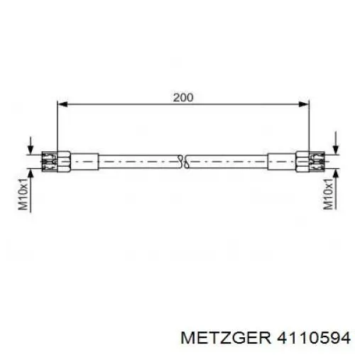 Tubo flexible de frenos trasero 4110594 Metzger