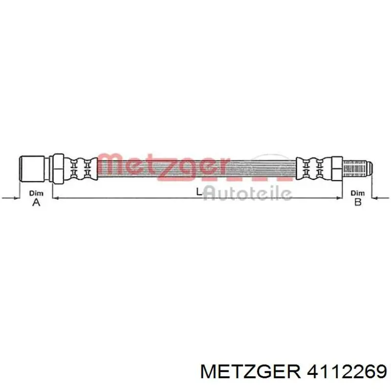 Шланг тормозной передний на Mitsubishi Space Gear PA, B, DV, W