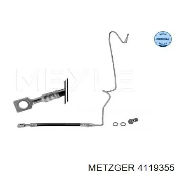 Шланг тормозной задний правый 4119355 Metzger