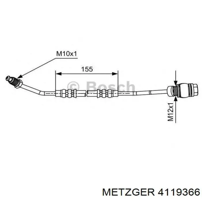 Задний левый тормозной шланг ABS SL6165