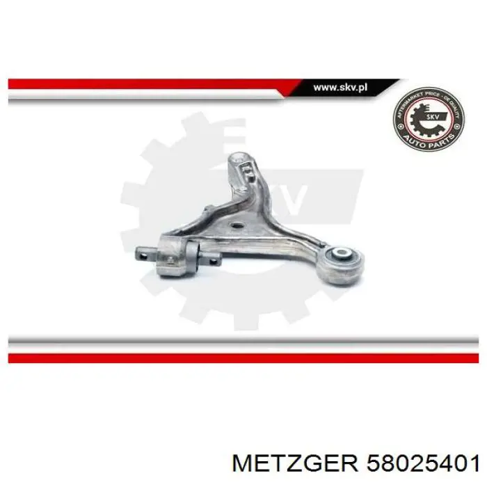 Левый рычаг передней нижней подвески Metzger 58025401 цена, от 89.86 USD